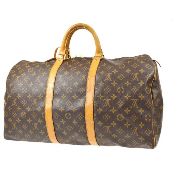 LOUIS VUITTON TRAVEL HAND BAG MONOGRAM KEEPALL 50 - Picture 3 of 16